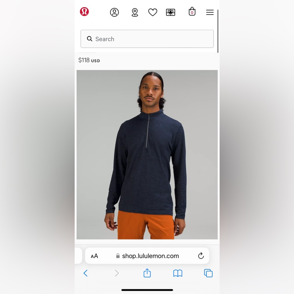 Lululemon Surge Half Zip Small Navy